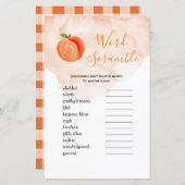 Papier Word Scramble Jeu Sweet Little Peach (Devant / Derrière)