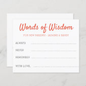 Papier Words of Wisdom Fiesta Nouveau Baby shower Parents (Devant / Derrière)