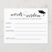Papier Words of Wisdom Grad Casquette Conseils de graduat (Devant)