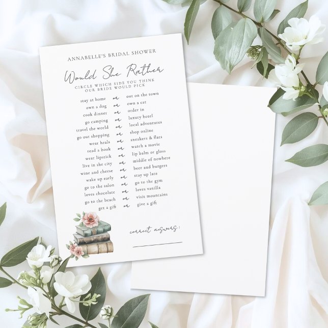Papier Would Rather Book Bridal Shower Game (Would Rather Book Bridal Shower Game)