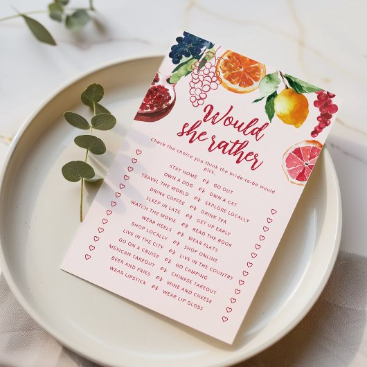Papier Would She Rather Fruit Off the Market Bridal game