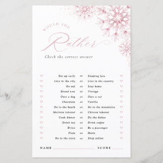 Papier Would She Rather Pink Snow in Love Bridal Shower