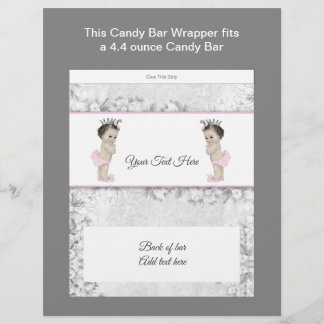 Papier Wrapper bar Baby shower Princess Twin