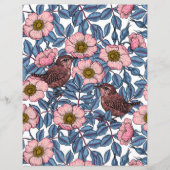 Papier Wrens en rose (Dos)