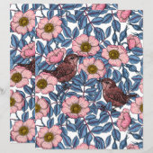 Papier Wrens en rose (Devant / Derrière)