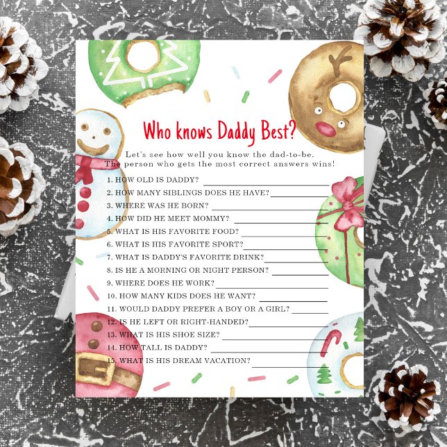 Papier XMAS beignets - Jeu Qui connaît le meilleur papa (Créateur téléchargé)