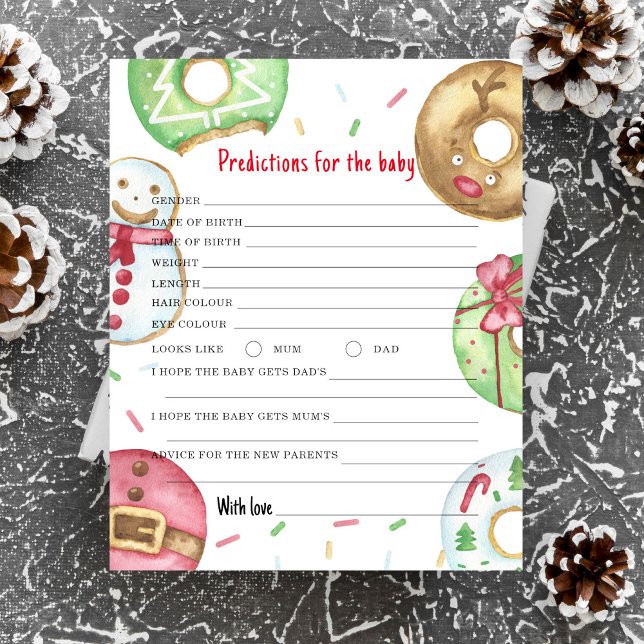 Papier Xmas cookies baby shower de prévisions et de conse (Créateur téléchargé)