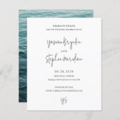Papier Yasmin Modern mariage élégant Enregistrer la date (Devant / Derrière)