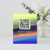 Papier Yellow blue Q R code ajouter nom profession titre (Debout devant)