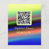 Papier Yellow blue Q R code ajouter nom profession titre (Dos)