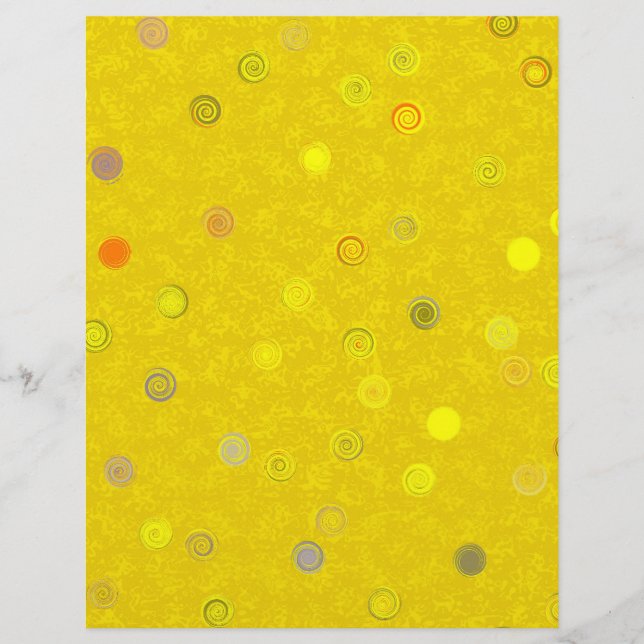 Papier Yellow Twisty Polka Dot Spiral 2-Sided Scrap Paper (Devant)