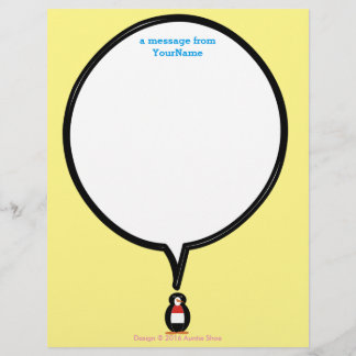 Papier Yéménite Parler de Mme Penguin Personnalisée