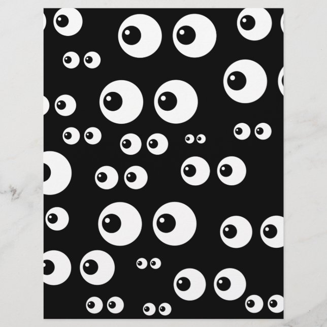 Papier yeux blancs noirs (Devant)