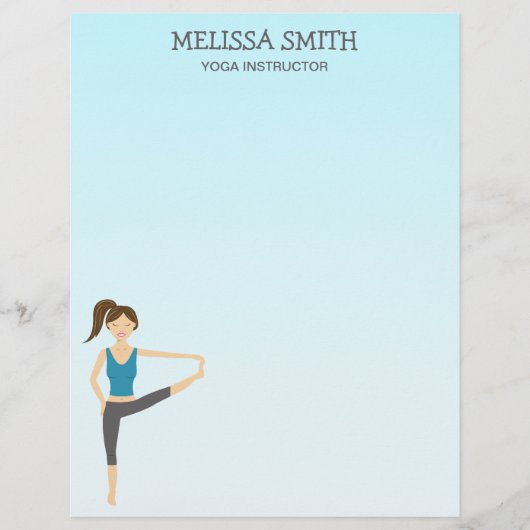 Papier Yoga Girl in Main To Toe Pose Et Yoga Instructeur (Devant)