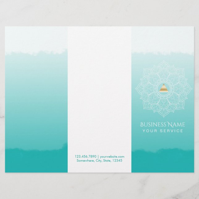 Papier Yoga Spa Gold Triangle Mandala Aquarelle Triple (Devant)