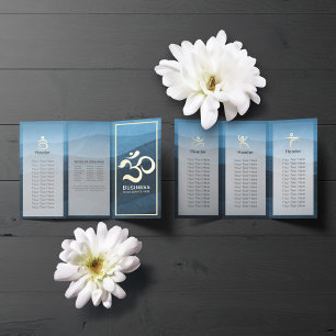 Papier Yoga Studio Méditation Instructeur OM Sign Tri-Fol