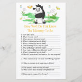 Papier Zebra À quel point connaissez-vous la fête de bébé (Devant)