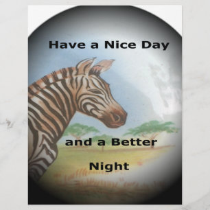 Papier Zebra avoir & beau jour et une meilleure nuit.