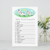 Papier Zebra Baby jeu de brouillage de mot (Debout devant)