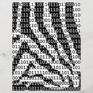 Papier Zèbre noir et blanc Code binaire