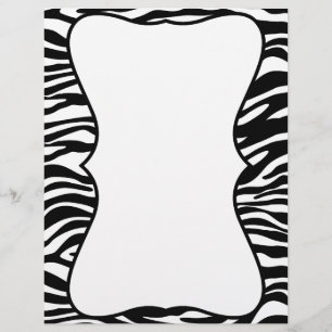 Papier Zèbre noir et blanc Imprimer en-tête Customisé