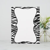 Papier Zèbre noir et blanc Imprimer en-tête Customisé (Debout devant)