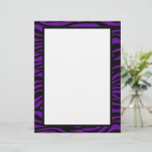 Papier Zèbre noir et violet Imprimer en-tête Customisé (Debout devant)