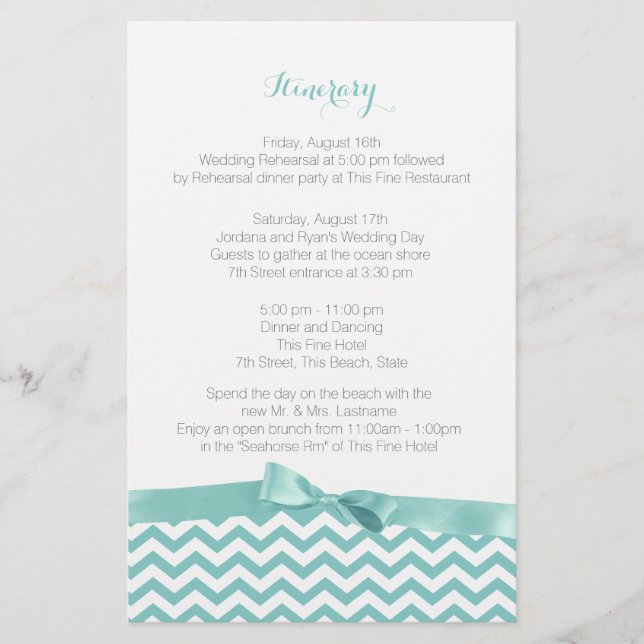 Papier Zig Zag Aqua et Grey Itinéraire (Devant)