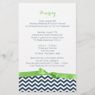 Papier Zig Zag Lime et Itinéraire bleu