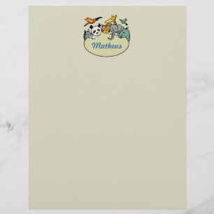 Papier zoo personnalisé animaux de famille