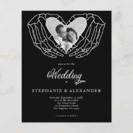 PAPIER Zwart Gotisch Foto Skelet Handen Bruiloft