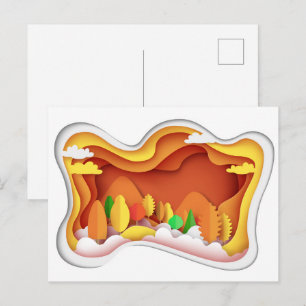 Papierambacht Herfst Kleuren  Briefkaart