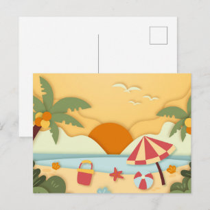 Papierambacht Zomer aan het Strand  Briefkaart