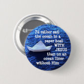 Papierbak met Jezus Ronde Button 5,7 Cm (Voorkant /achterkant)