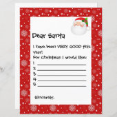 Papierblad - Beste Santa White Snowflakes (Voorkant / Achterkant)