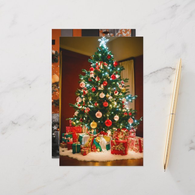 Papierblad van parapluboom (Voorkant / Achterkant in situ)