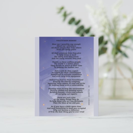 Papierblad voor vrijwilligers (Staand voorkant)