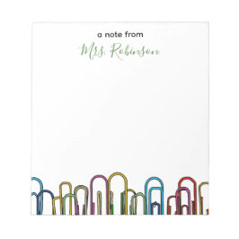 Papierclip  waardering van leerkrachten notitieblok