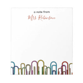 Papierclip  waardering van leerkrachten notitieblok