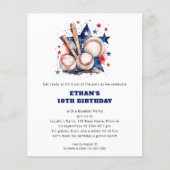 PAPIEREN Ball Bats Stars Honkbal Verjaardag Rood B Flyer (Voorkant)