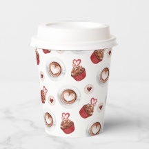 Papieren beker design koffie en cake