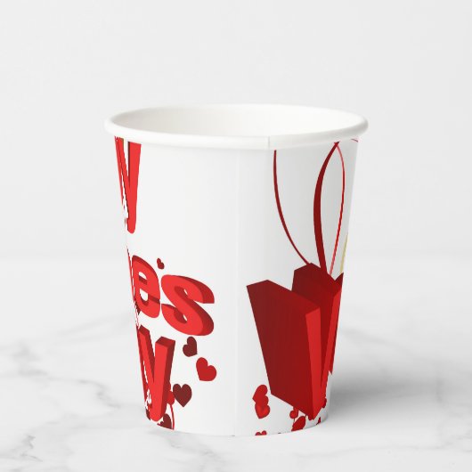 Papieren beker Happy Valentine's Day (Rechts)