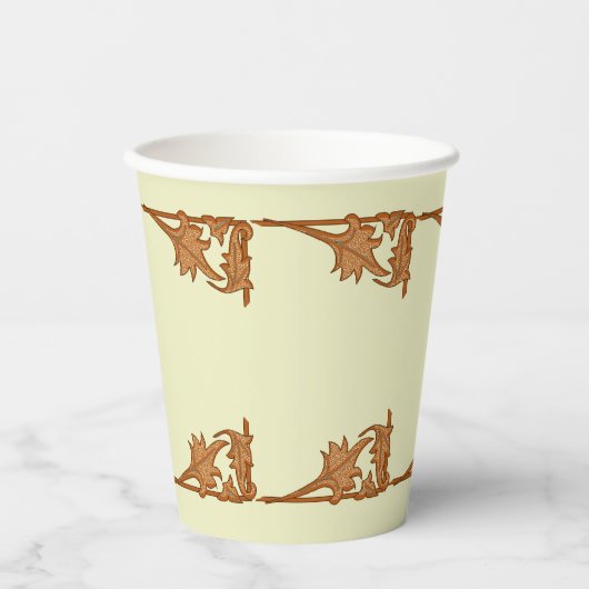 Papieren beker - IJzeren beugel bladeren (Voorkant)