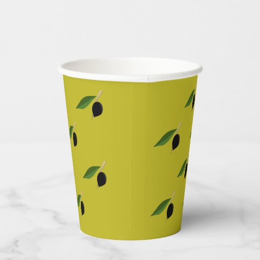 Papieren beker met olijfthema (Rechts)