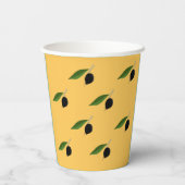 Papieren beker met olijfthema (Achterkant)