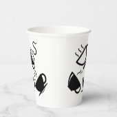 Papieren beker met zwarte beker afbeeldingen (Rechts)