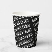 Papieren Beker Zwart Wit Streep 2025 (Rechts)