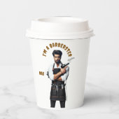 Papieren bekerontwerp met Barber-thema Papieren Bekers (Achterkant)