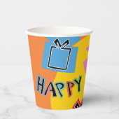 Papieren bekers "Chanoeka Happy Bright Art" 8 oz. (Voorkant)