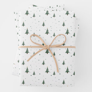 Papieren bladen met minikerstboomstructuur inpakpapier vel